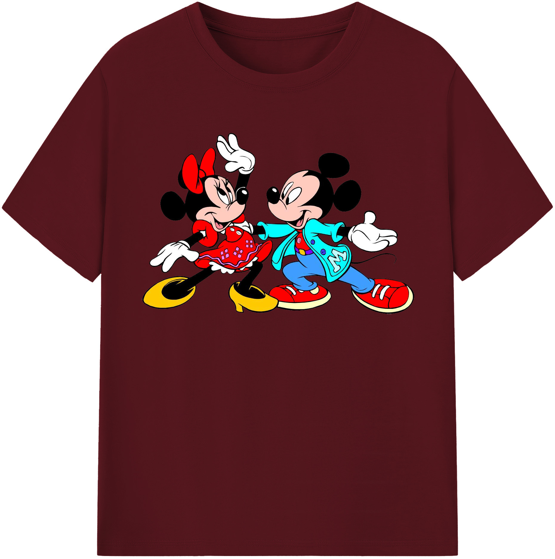 （画像用） ミッキーマウス Mickey Mouse 綿100％半袖Tシャツ（フロントプリント）